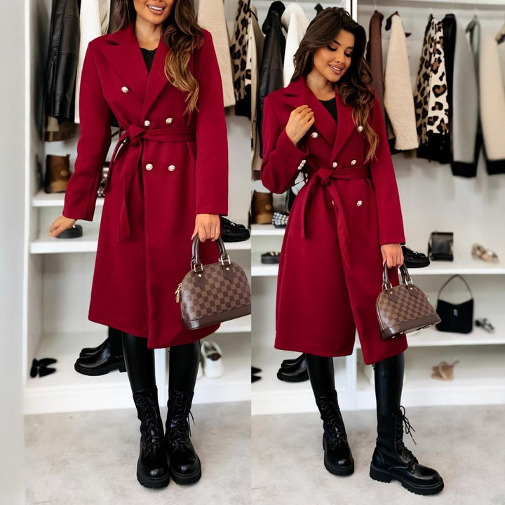 Damenkappa Elegant trenchcoat med justerbart bälte och dubbelknäppning Eva Jonsson-Eva Jonsson