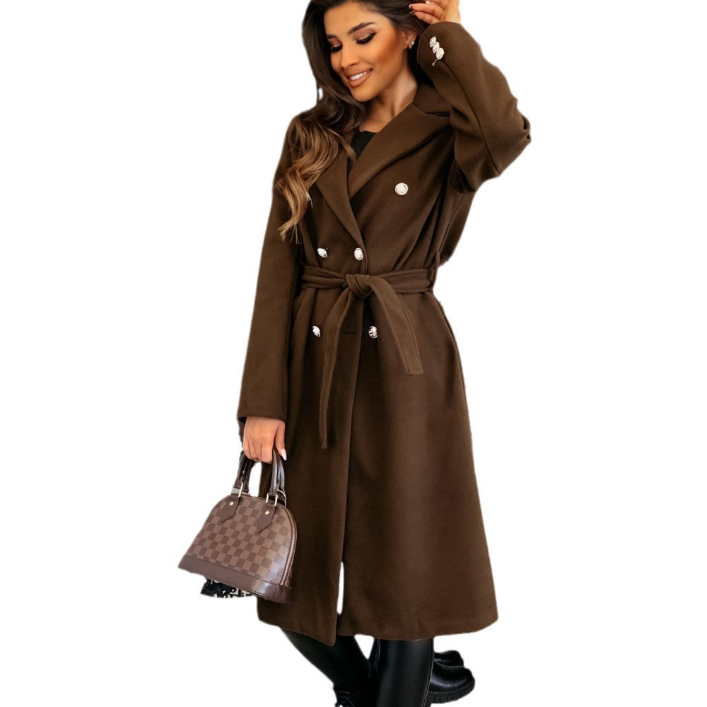 Damenkappa Elegant trenchcoat med justerbart bälte och dubbelknäppning Eva Jonsson-Eva Jonsson