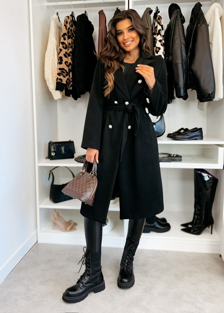 Damenkappa Elegant trenchcoat med justerbart bälte och dubbelknäppning Eva Jonsson-Eva Jonsson