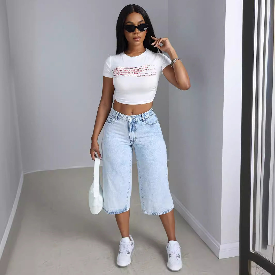 Damens Bekväma Culotte Jeans Mirla-Eva Jonsson