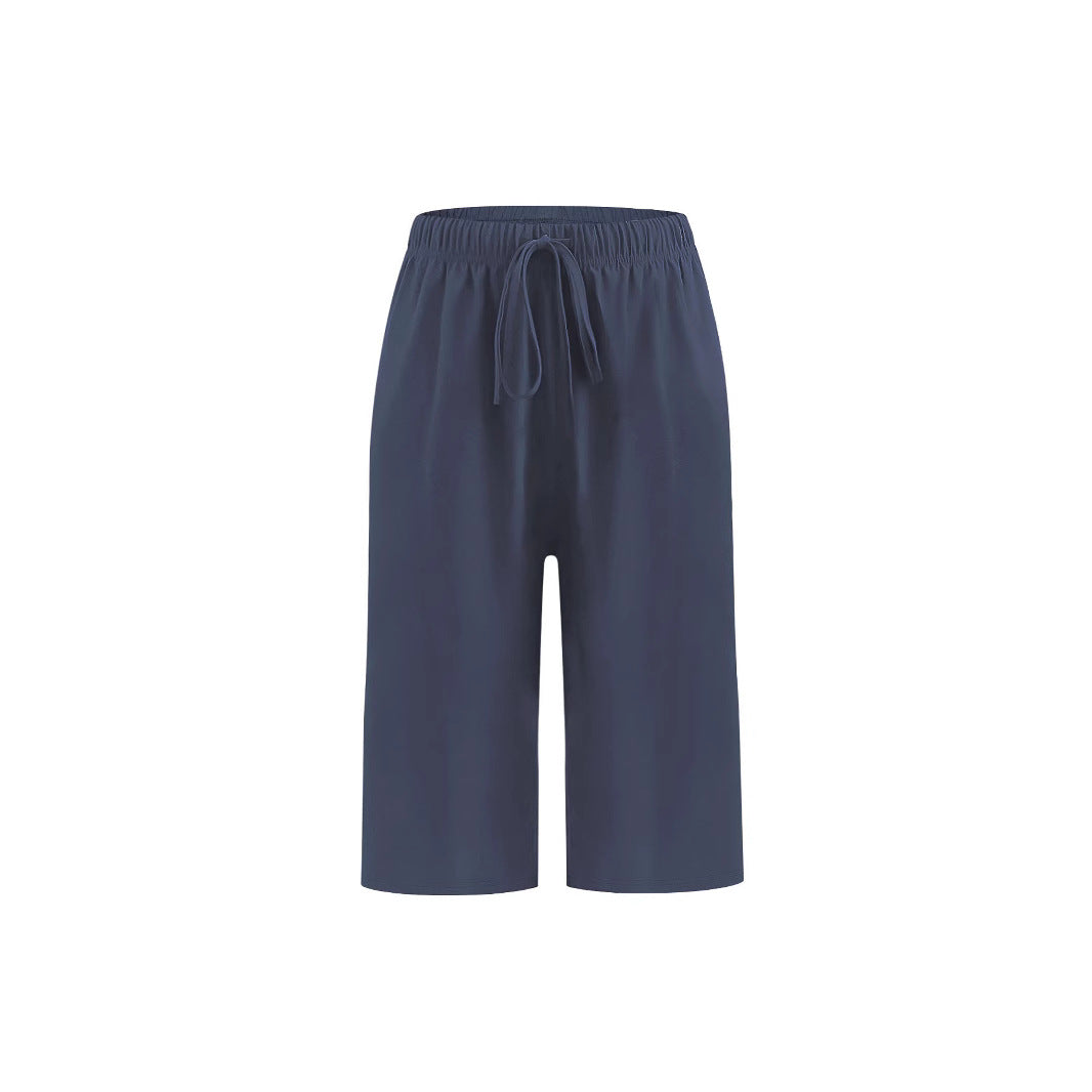 Damens Bekväma sportshorts med elastisk midja och praktisk fickdesign Eva Jonsson-Eva Jonsson