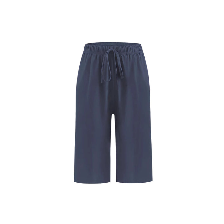 Damens Bekväma sportshorts med elastisk midja och praktisk fickdesign Eva Jonsson-Eva Jonsson