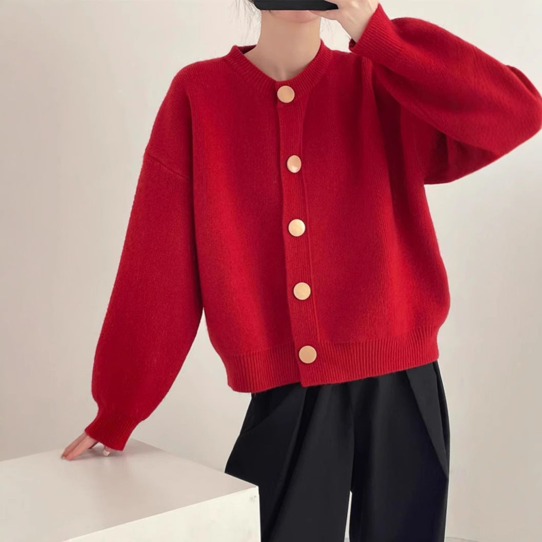 Damens Cardigan med Bekväm Passform och Eleganta Knapppdetaljer Eva Jonsson-Eva Jonsson