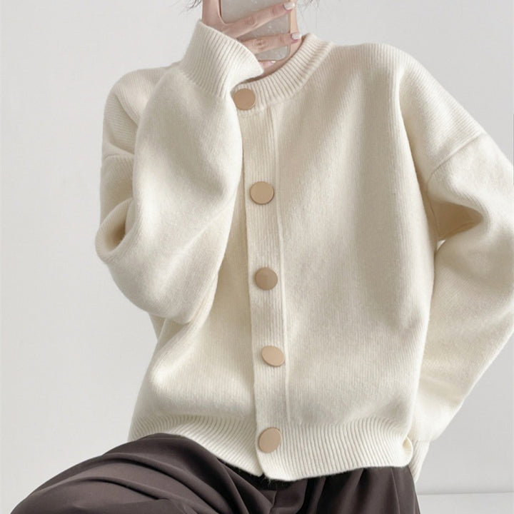 Damens Cardigan med Bekväm Passform och Eleganta Knapppdetaljer Eva Jonsson-Eva Jonsson