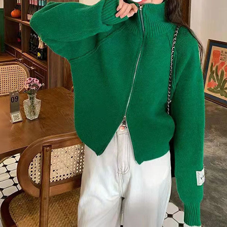 Damens Cardigan med Högkvalitativ Dragkedja och Ståkrage Mirla-Eva Jonsson