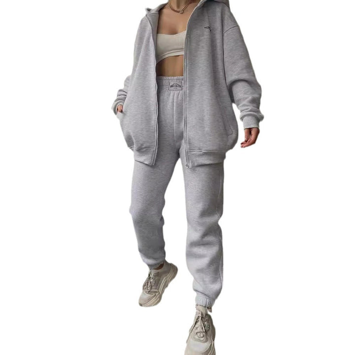 Damens Casual Oversized Hoodie med Hel dragkedja och Praktiska Kängurufickor Mirla-Eva Jonsson