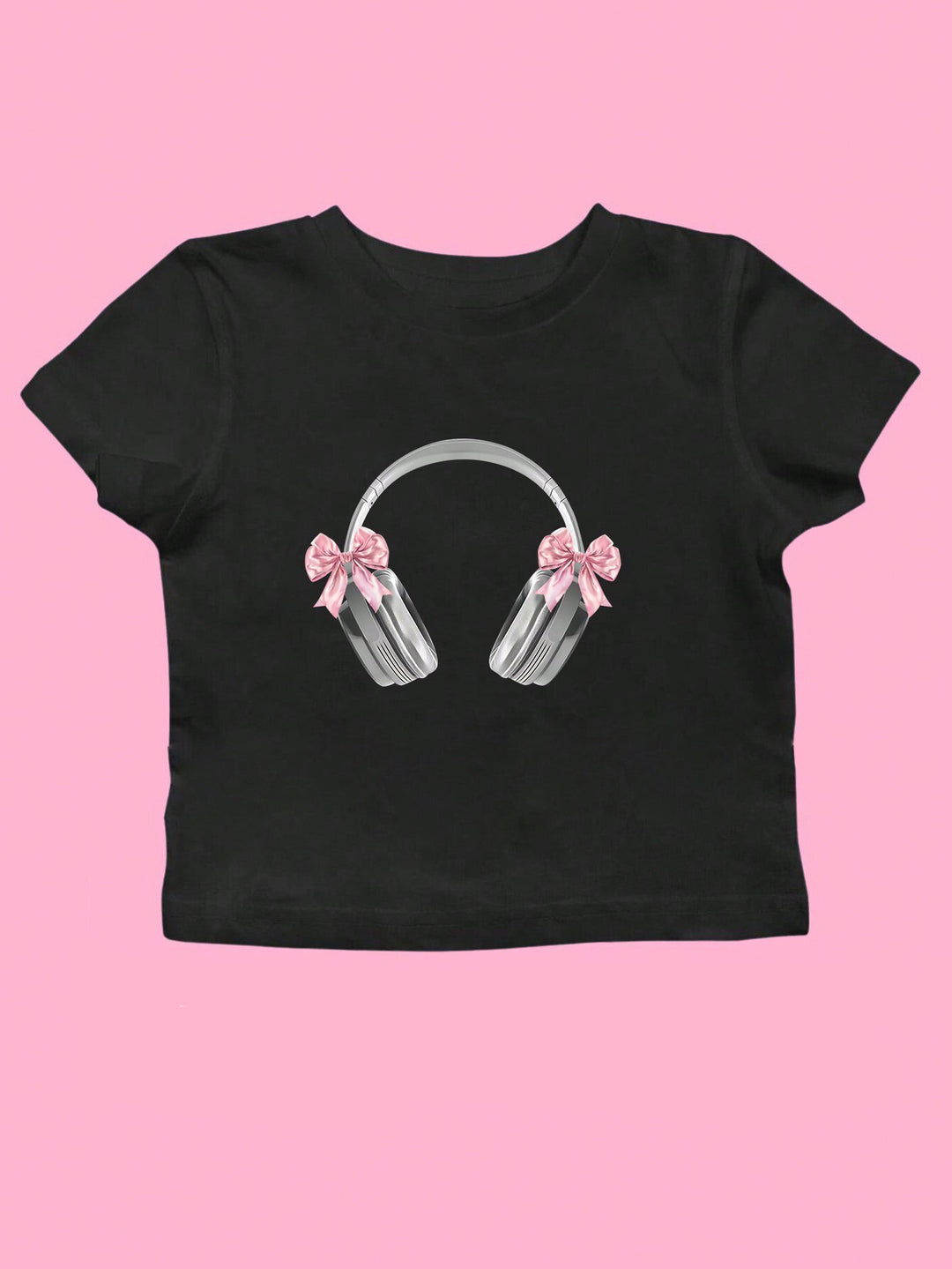 Damens Crop-T-shirt med konstnärligt statementtryck Mirla-Eva Jonsson