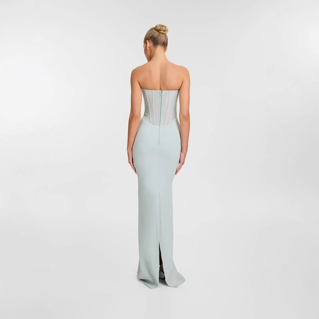 Damens Elegant Maxikleid mit schulterfreiem Design und raffinierter Bustierpartie Mirla-Eva Jonsson