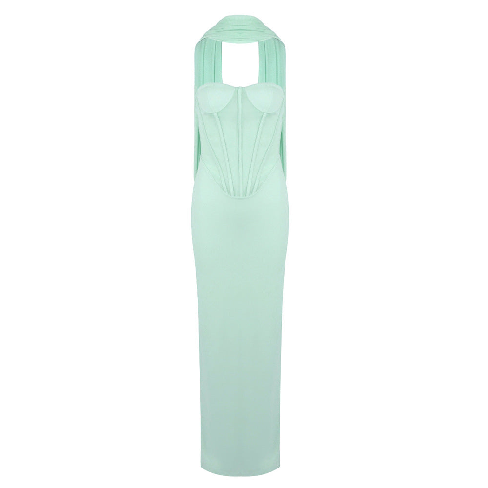 Damens Elegant Maxikleid mit schulterfreiem Design und raffinierter Bustierpartie Mirla-Eva Jonsson