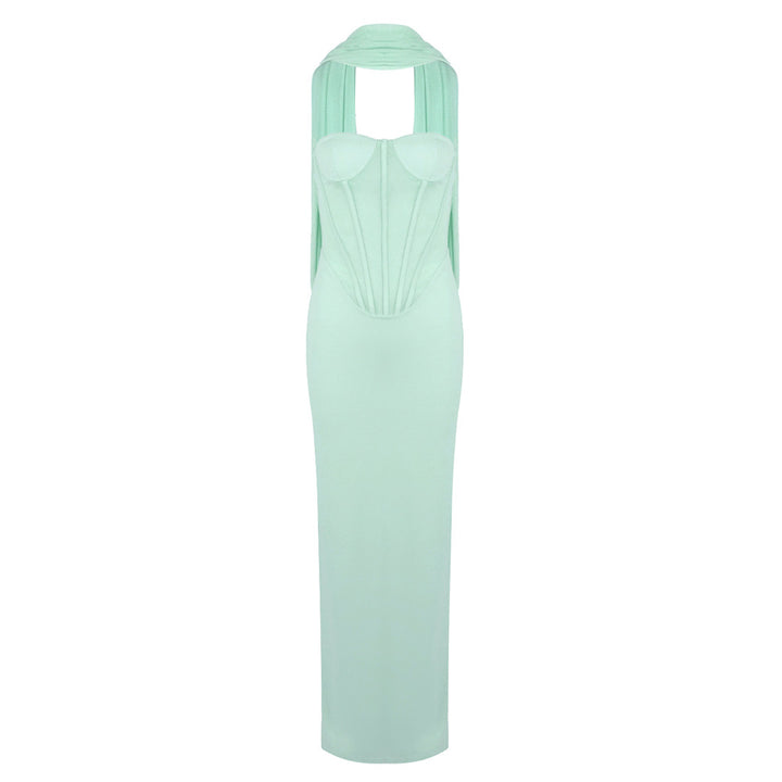 Damens Elegant Maxikleid mit schulterfreiem Design und raffinierter Bustierpartie Mirla-Eva Jonsson