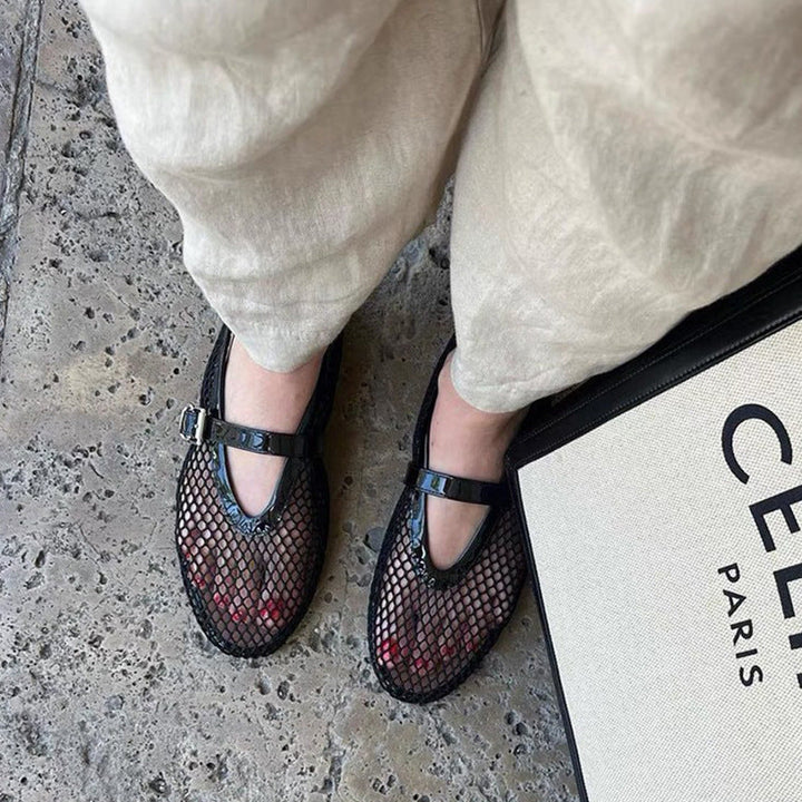 Damens Eleganta Mesh Mary Jane Ballerinas Mirla-Eva Jonsson