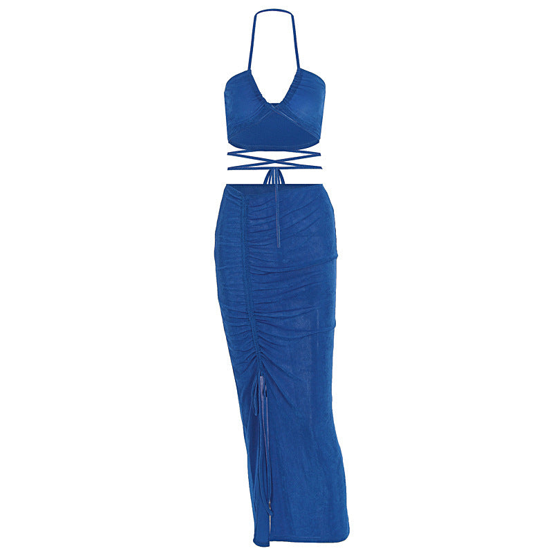Damens Figurbetontes Maxikleid mit transparenten Einsätzen und Raffung Mirla-Eva Jonsson