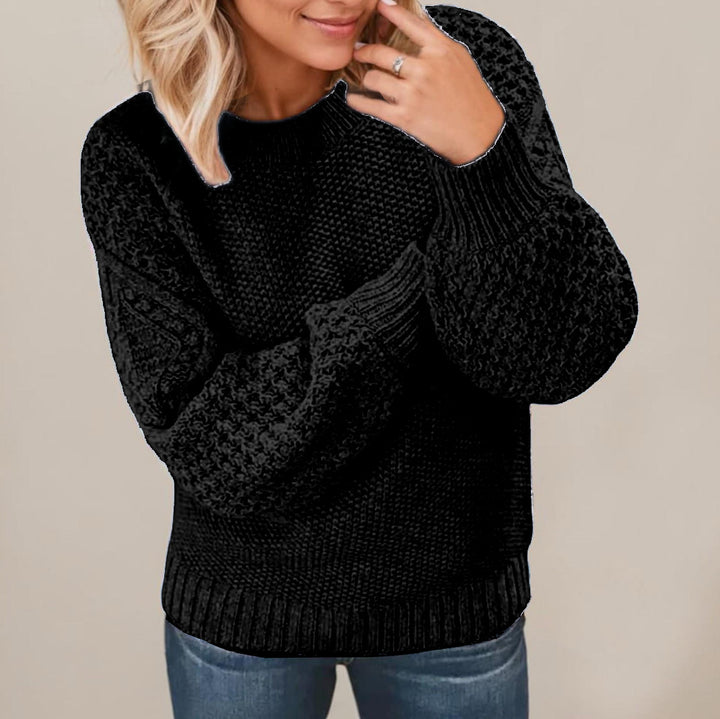 Damens Grov Stickad Tröja med voluminösa ärmar och unik textur Eva Jonsson-Eva Jonsson