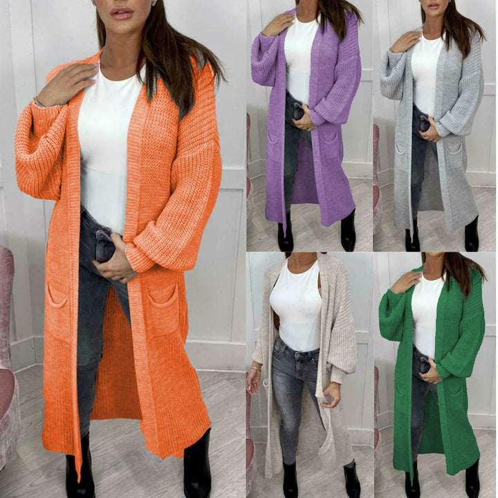 Damens Grovstickad Cardigan i romantisk design med öppna ärmar Mirla-Eva Jonsson