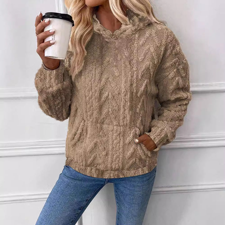 Damens Hoodie I Mjukt Material med Inarbetade Kängurufickor Mirla-Eva Jonsson
