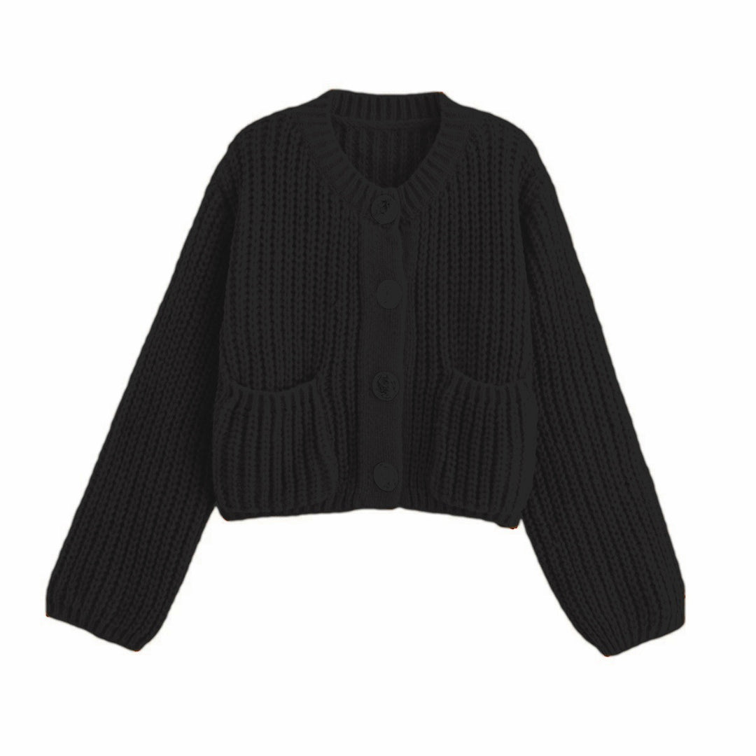 Damens Mode cardigan med stora knappar och praktiska fickor Mirla-Eva Jonsson