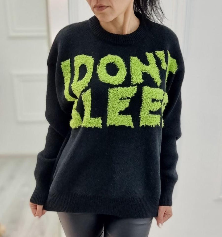 Damens Mysig Statement-tröja med Motiv Mirla-Eva Jonsson