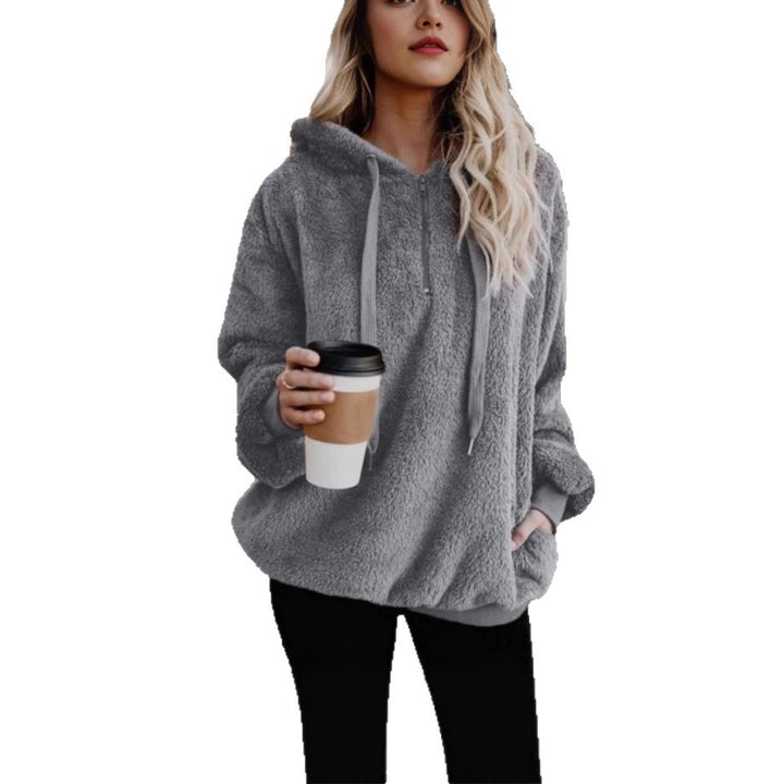 Damens Oversized Fleece Hoodie med bekväma fickor och dragsko Mirla-Eva Jonsson