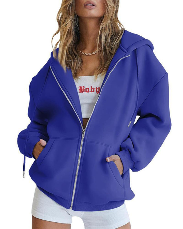 Damens Oversized Huvjacka med Dragkedja Mirla-Eva Jonsson