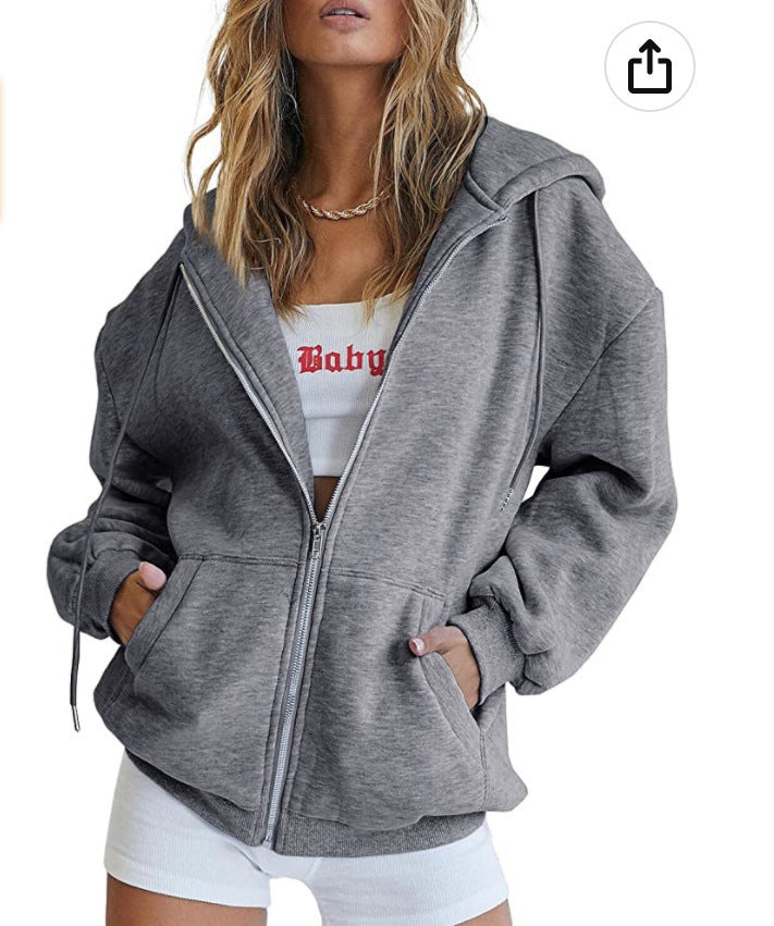 Damens Oversized Huvjacka med Dragkedja Mirla-Eva Jonsson