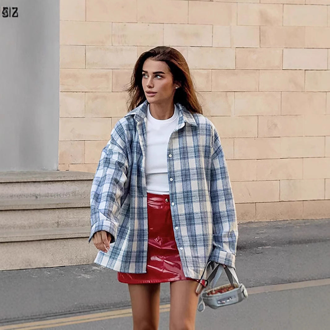 Damens Oversized Rutskjorta Mirla-Eva Jonsson