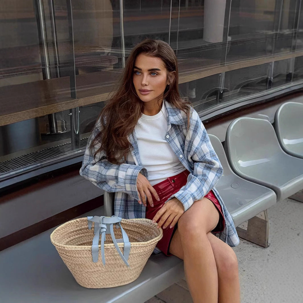 Damens Oversized Rutskjorta Mirla-Eva Jonsson
