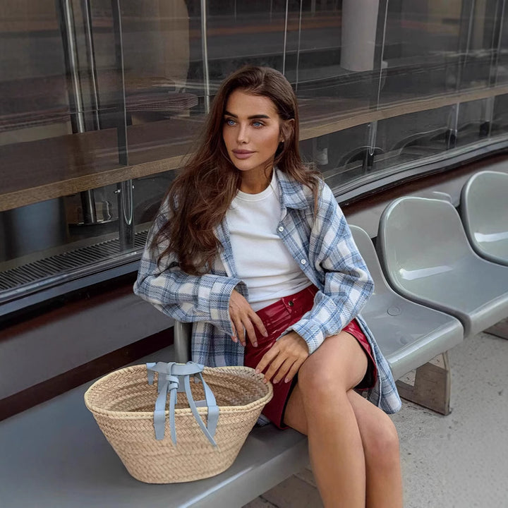 Damens Oversized Rutskjorta Mirla-Eva Jonsson