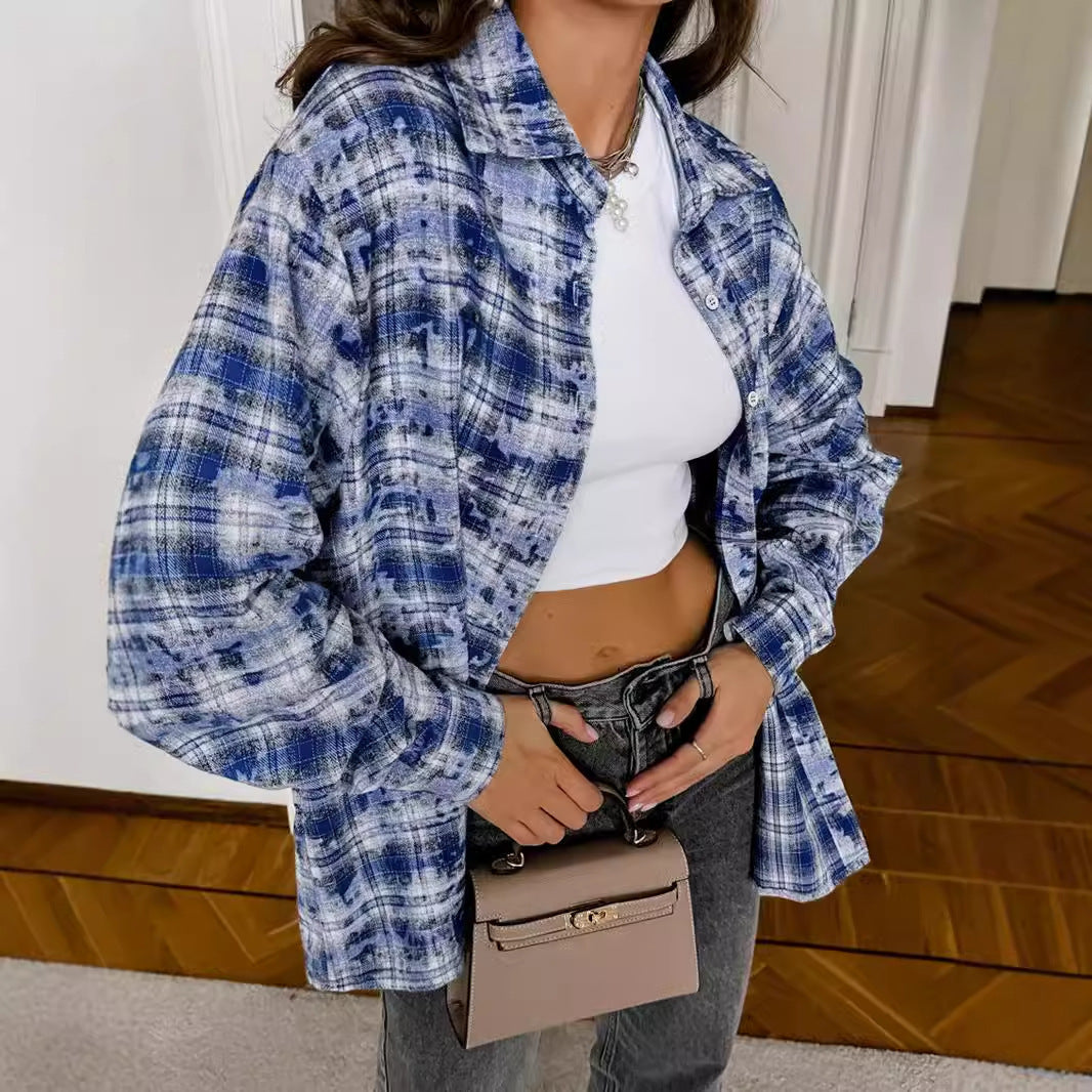 Damens Oversized Rutskjorta Mirla-Eva Jonsson