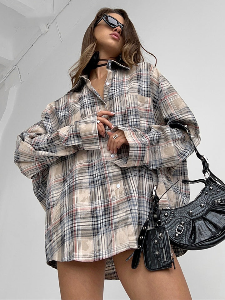 Damens Oversized Rutskjorta Mirla-Eva Jonsson