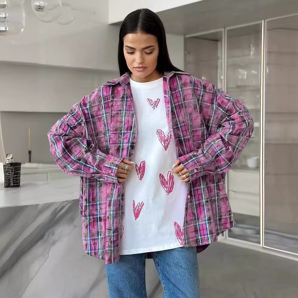Damens Oversized Rutskjorta Mirla-Eva Jonsson