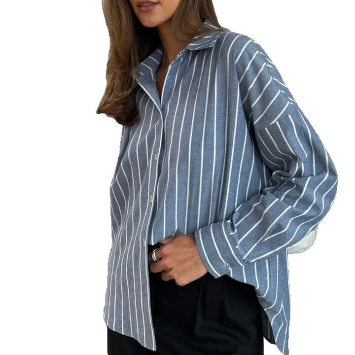 Damens Oversized Skjorta med fina ränder Eva Jonsson-Eva Jonsson