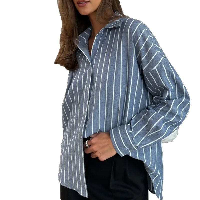 Damens Oversized Skjorta med fina ränder Mirla-Eva Jonsson