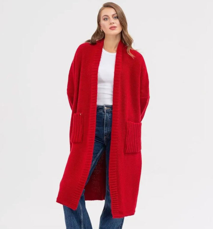 Damens Oversized Stickmantel Eva Jonsson-Eva Jonsson