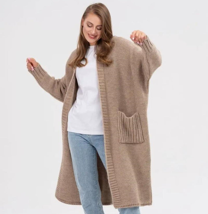 Damens Oversized Stickmantel Eva Jonsson-Eva Jonsson