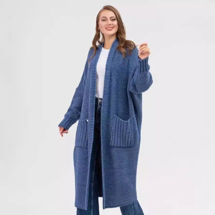 Damens Oversized Stickmantel Eva Jonsson-Eva Jonsson