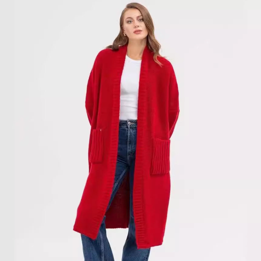 Damens Oversized Stickmantel Eva Jonsson-Eva Jonsson