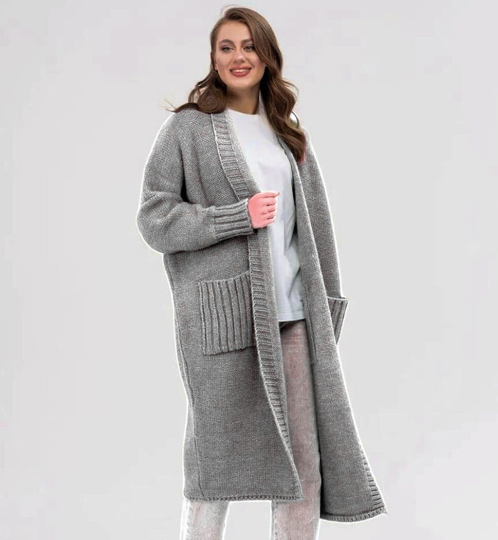 Damens Oversized Stickmantel Eva Jonsson-Eva Jonsson
