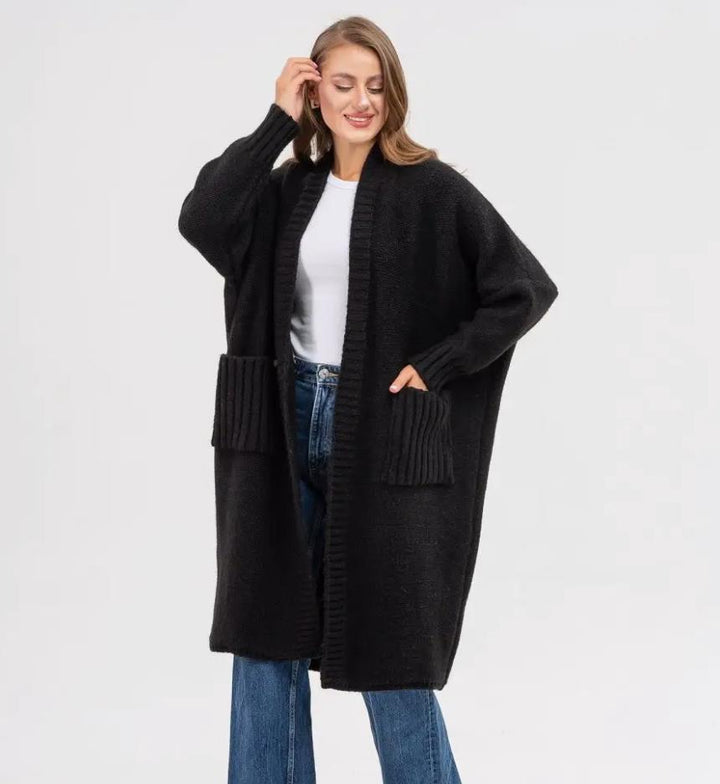 Damens Oversized Stickmantel Eva Jonsson-Eva Jonsson