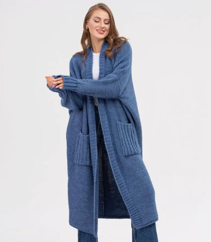 Damens Oversized Stickmantel Eva Jonsson-Eva Jonsson