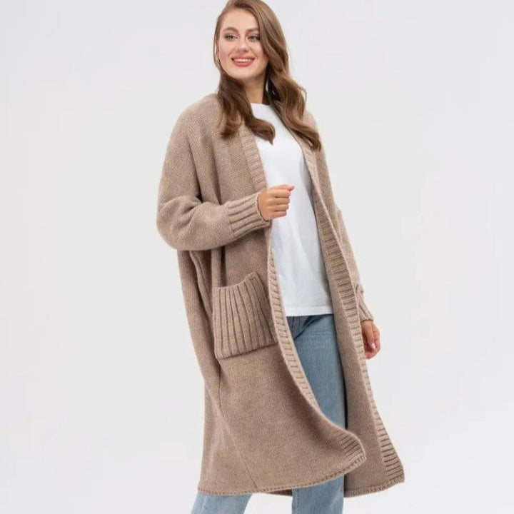 Damens Oversized Stickmantel Eva Jonsson-Eva Jonsson