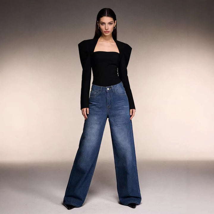 Damens Weit geschnittene High-Waist Jeans mit raffinierter Taillierung Mirla-Eva Jonsson
