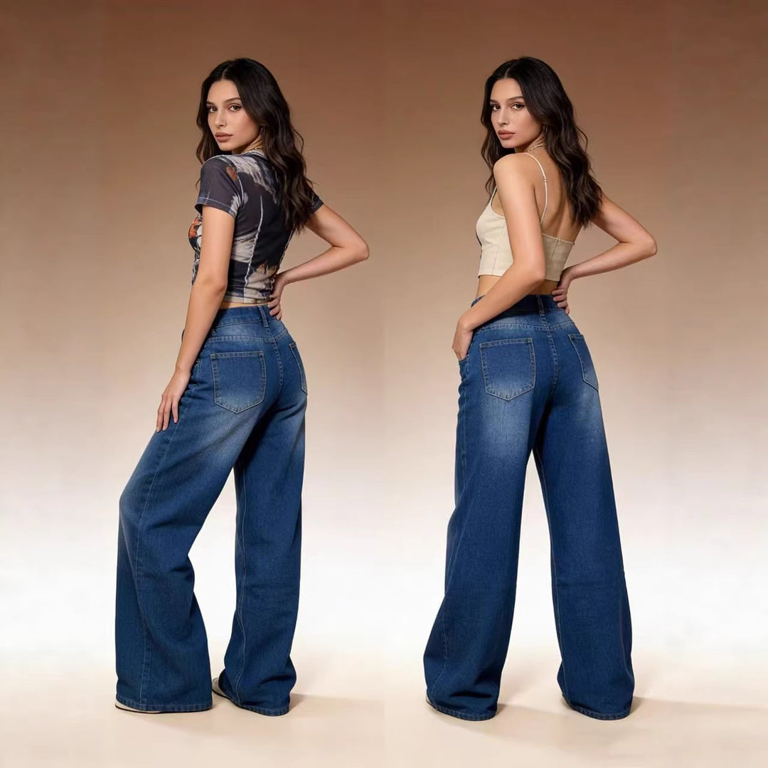 Damens Weit geschnittene High-Waist Jeans mit raffinierter Taillierung Mirla-Eva Jonsson
