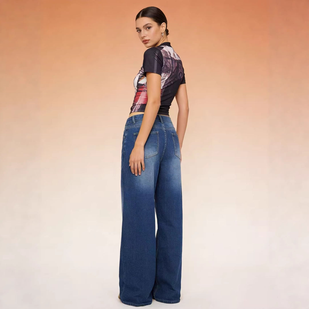 Damens Weit geschnittene High-Waist Jeans mit raffinierter Taillierung Mirla-Eva Jonsson