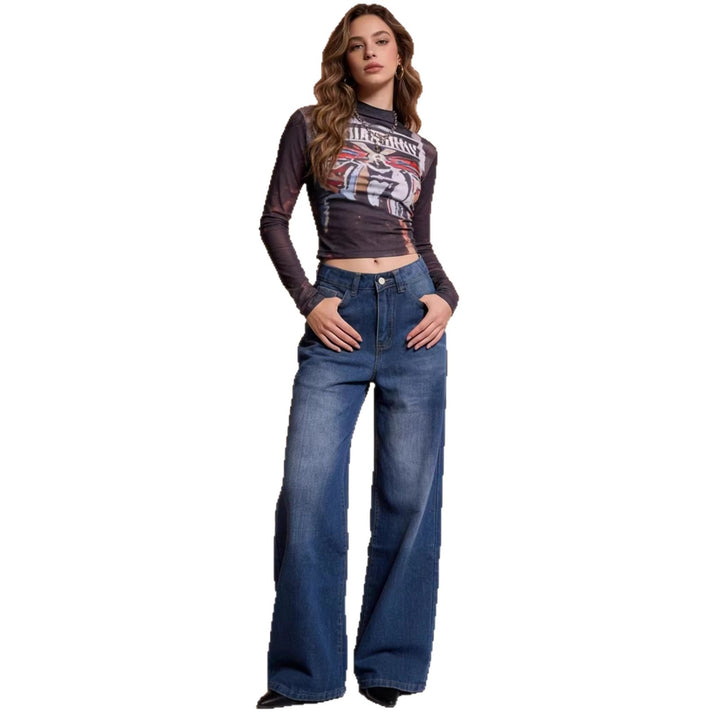 Damens Weit geschnittene High-Waist Jeans mit raffinierter Taillierung Mirla-Eva Jonsson
