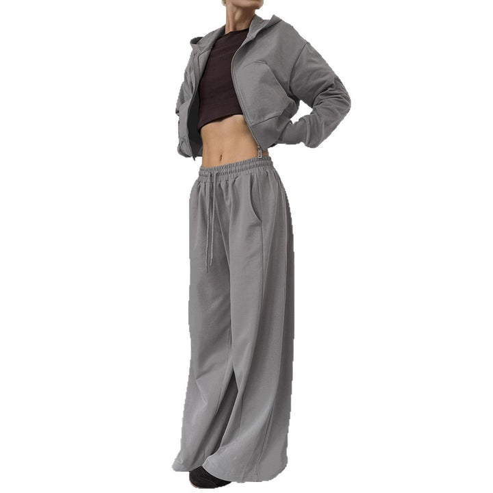 Damens avslappnad crop-top och vida hög midja byxor set Mirla-Eva Jonsson