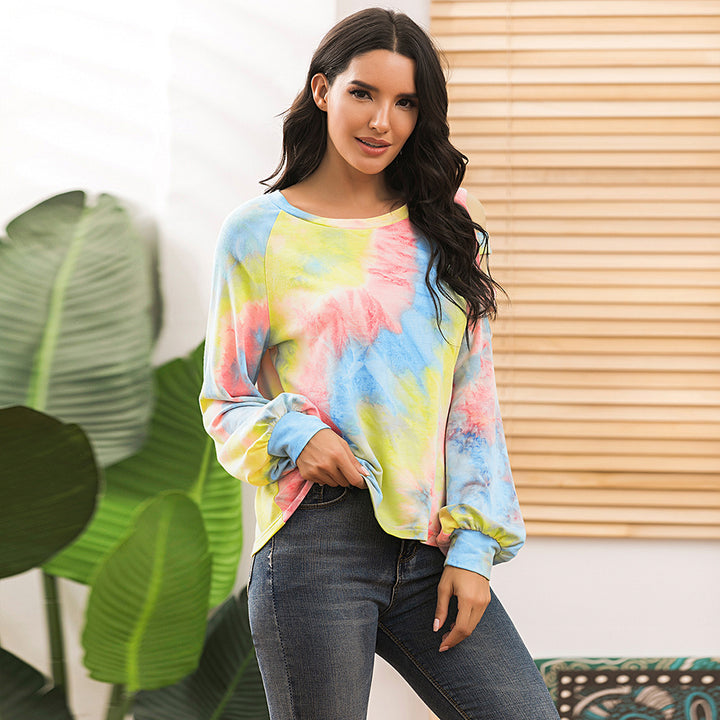 Damens avslappnad hoodie med modernt tie-dye-mönster Eva Jonsson-Eva Jonsson