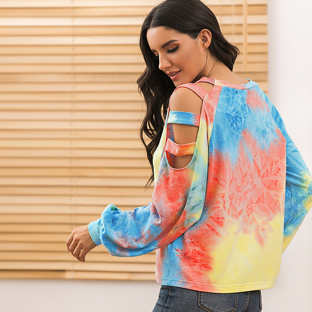 Damens avslappnad hoodie med modernt tie-dye-mönster Eva Jonsson-Eva Jonsson
