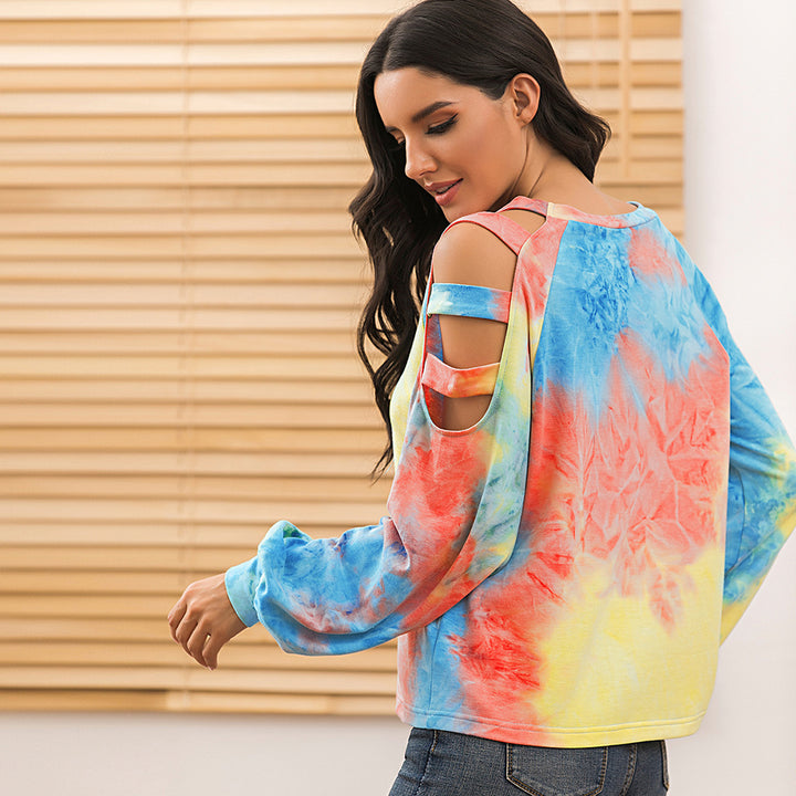 Damens avslappnad hoodie med modernt tie-dye-mönster Eva Jonsson-Eva Jonsson
