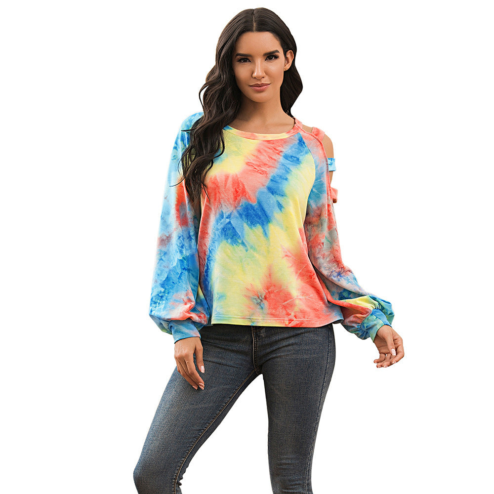 Damens avslappnad hoodie med modernt tie-dye-mönster Eva Jonsson-Eva Jonsson