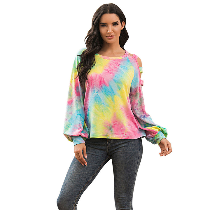 Damens avslappnad hoodie med modernt tie-dye-mönster Eva Jonsson-Eva Jonsson